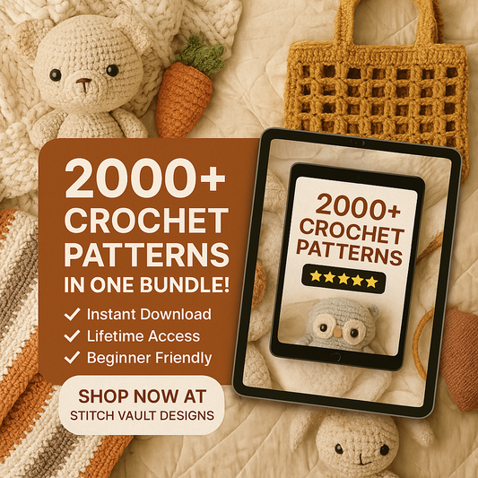 2000+ Crochet Pattern Bundle PDF – Amigurumi, Clothes, Bags, Blankets | Instant Download
